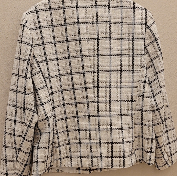 NWT Annie klein suit jacket white & black plaid w/silver sparkles size XL - Picture 9 of 9